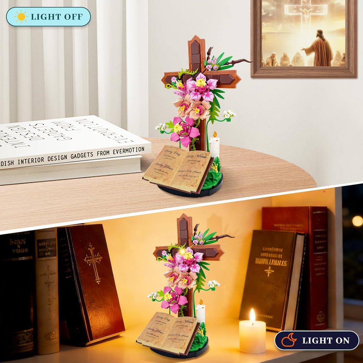FaithGlow Cross Flower Building Set