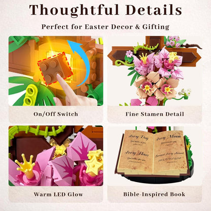 FaithGlow Cross Flower Building Set